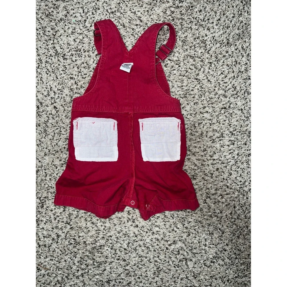 Gymboree Vintage 2002 Red Surfboard Cotton Canvas Shortalls Toddler 18-24 Months